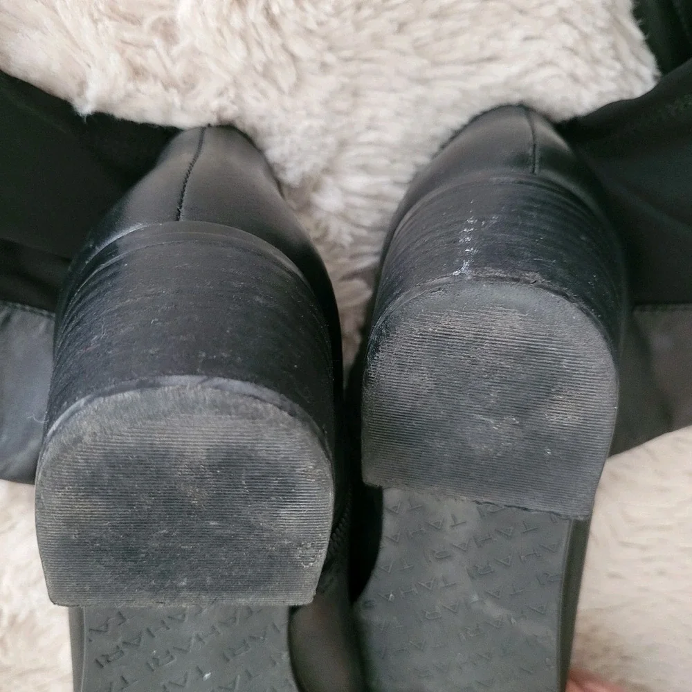 Tahari Karmel Tall Boot Black Women's Size 10M Leather Upper Equestrian Style